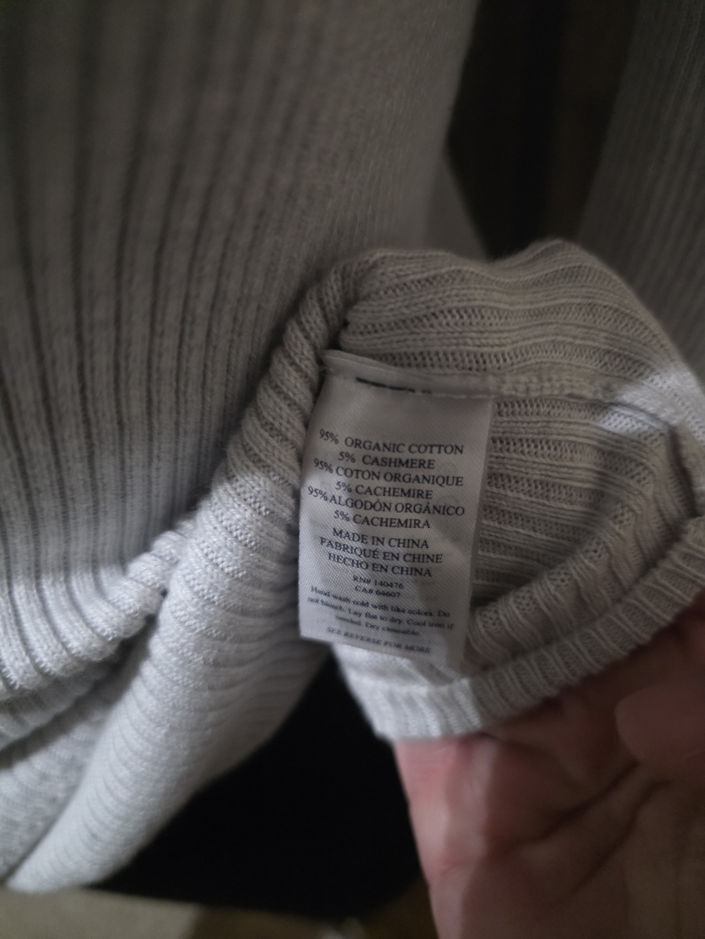 Faherty Cream Ribbed Scoop Henley Sweater - Picture 4 of 4